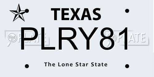 PLRY81 Texas License Plate