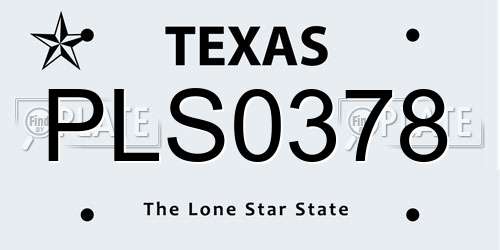 PLS0378 Texas License Plate