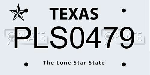 PLS0479 Texas License Plate