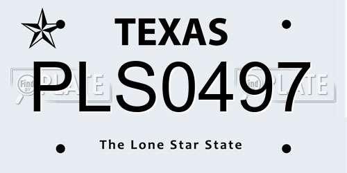 PLS0497 Texas License Plate