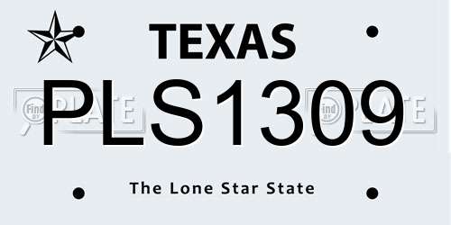 PLS1309 Texas License Plate