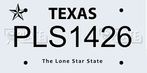 PLS1426 Texas License Plate
