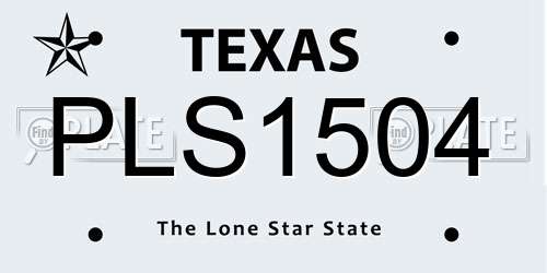PLS1504 Texas License Plate