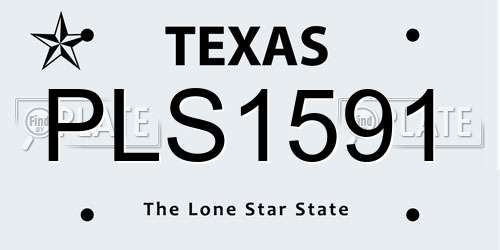 PLS1591 Texas License Plate