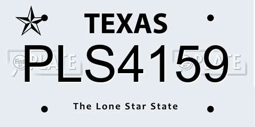 PLS4159 Texas License Plate