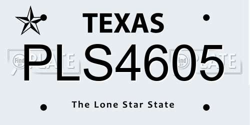 PLS4605 Texas License Plate