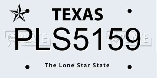 PLS5159 Texas License Plate