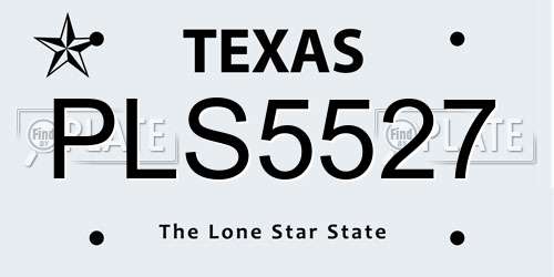 PLS5527 Texas License Plate