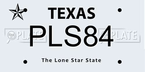 PLS84 Texas License Plate
