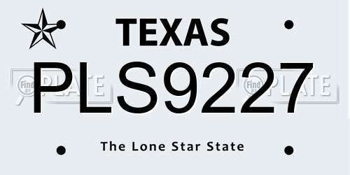 PLS9227 Texas License Plate