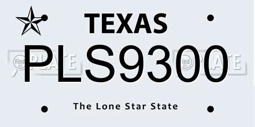 PLS9300 Texas License Plate
