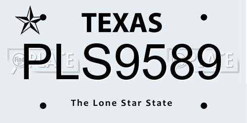 PLS9589 Texas License Plate