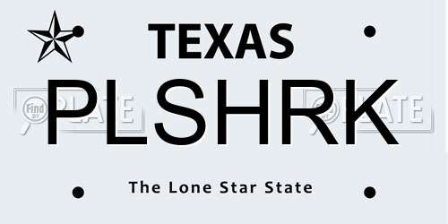 PLSHRK Texas License Plate