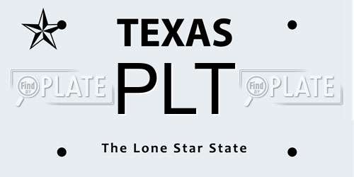 PLT Texas License Plate
