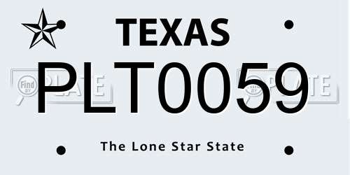 PLT0059 Texas License Plate
