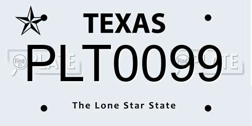 PLT0099 Texas License Plate