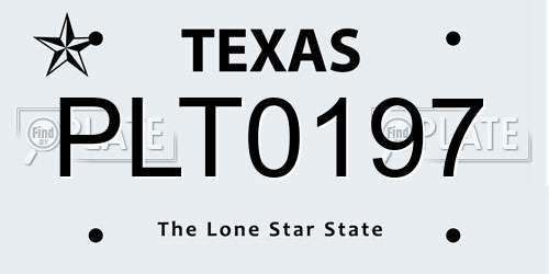 PLT0197 Texas License Plate
