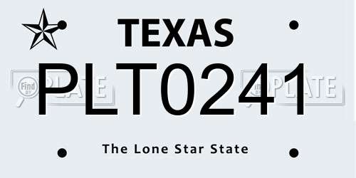 PLT0241 Texas License Plate