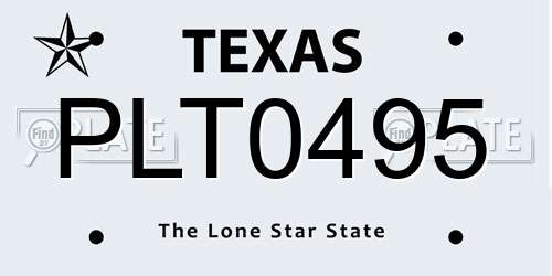 PLT0495 Texas License Plate