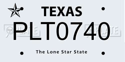 PLT0740 Texas License Plate