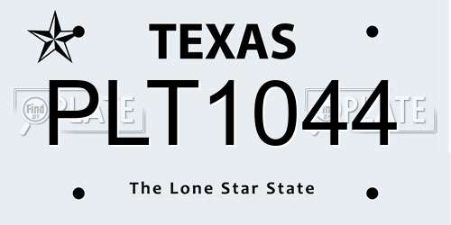 PLT1044 Texas License Plate