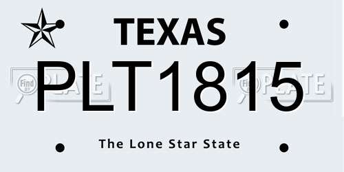 PLT1815 Texas License Plate