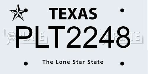 PLT2248 Texas License Plate