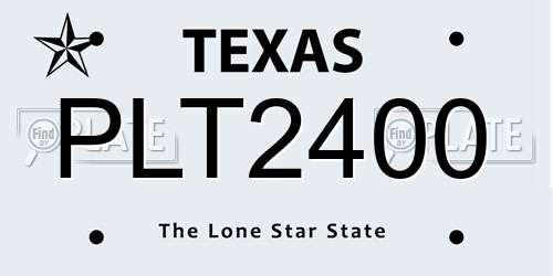 PLT2400 Texas License Plate