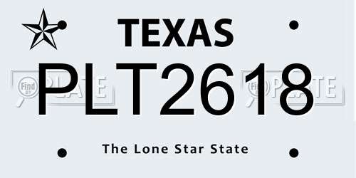 PLT2618 Texas License Plate