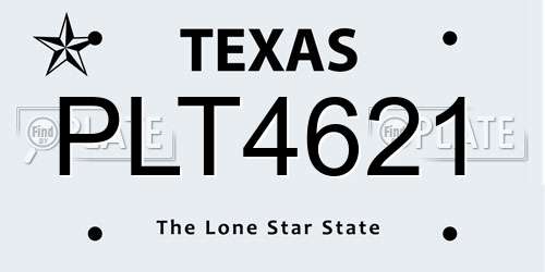 PLT4621 Texas License Plate