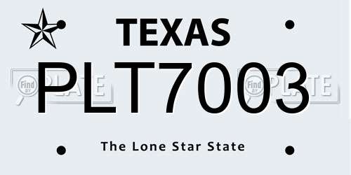 PLT7003 Texas License Plate