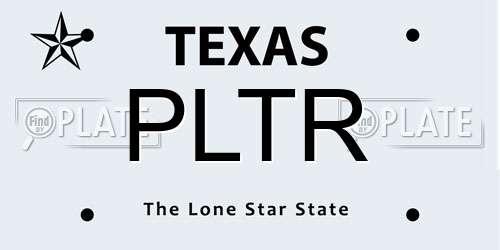 PLTR Texas License Plate