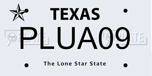 PLUA09 Texas License Plate