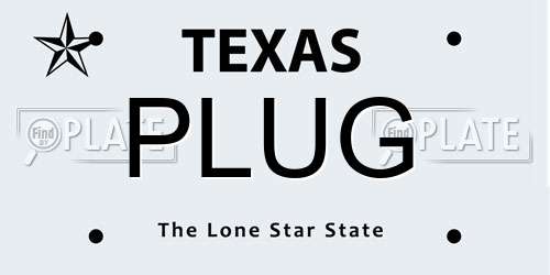 PLUG Texas License Plate