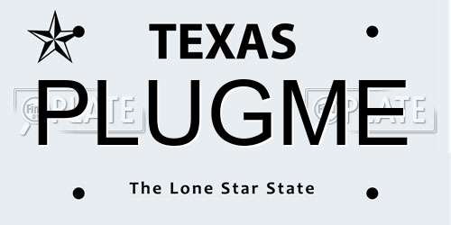 PLUGME Texas License Plate