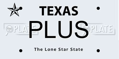 PLUS Texas License Plate