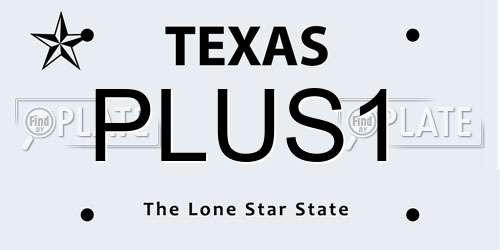 PLUS1 Texas License Plate