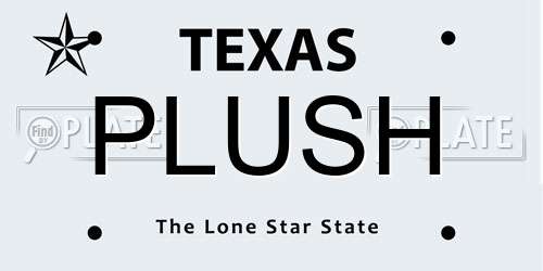 PLUSH Texas License Plate