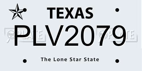 PLV2079 Texas License Plate
