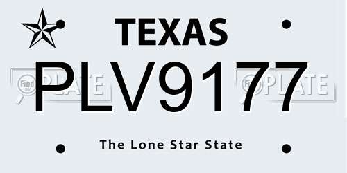 PLV9177 Texas License Plate