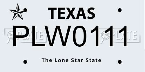 PLW0111 Texas License Plate