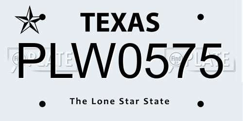 PLW0575 Texas License Plate