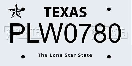 PLW0780 Texas License Plate