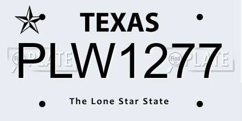 PLW1277 Texas License Plate