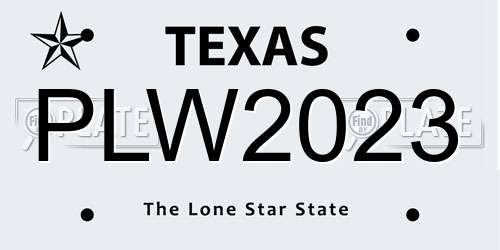 PLW2023 Texas License Plate
