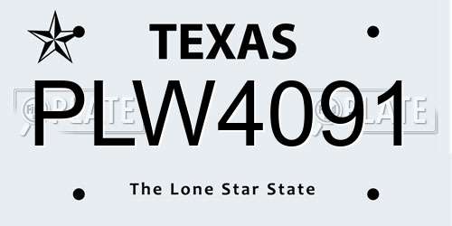 PLW4091 Texas License Plate