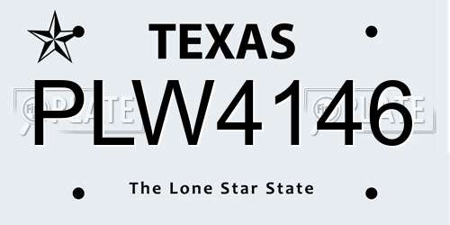 PLW4146 Texas License Plate