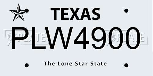 PLW4900 Texas License Plate