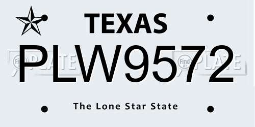 PLW9572 Texas License Plate