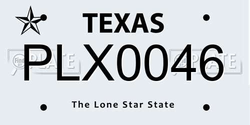 PLX0046 Texas License Plate